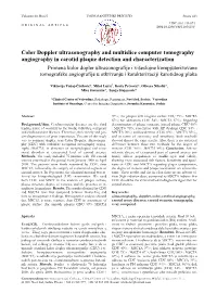 Color Doppler Ultrasonography and Multislice Computer Tomography
