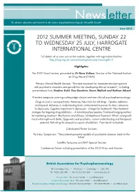 June 2012 Newsletter