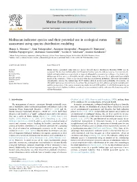 Molluscan Indicator Species and Their Potential Use in Ecological Status Assessment Using Species Distribution Modeling T