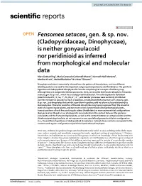 Phylogenetics of Cladopyxidoiddinophytes
