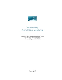 Portola Valley Aircraft Noise Monitoring