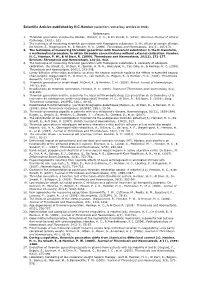 Scientific Articles Published by H.C.Hemker (Selection, Some Key Articles in Bold)