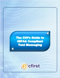 The CIO's Guide to HIPAA Compliant Text Messaging