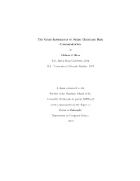 The Crisis Informatics of Online Hurricane Risk Communication