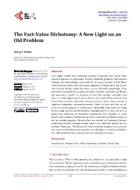 The Fact-Value Dichotomy: a New Light on an Old Problem