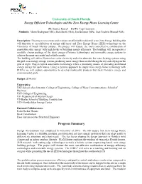 University of South Florida Progress Summary