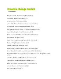 Creative Change Alumni Through 2016