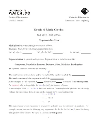 Grade 6 Math Circles Fall 2019 - Oct 22/23 Exponentiation