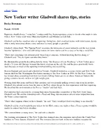Malcolm Gladwell on Writing