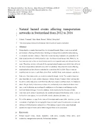 Natural Hazard Events Affecting Transportation Networks In