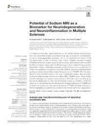 Potential of Sodium MRI As a Biomarker for Neurodegeneration and Neuroinflammation in Multiple Sclerosis