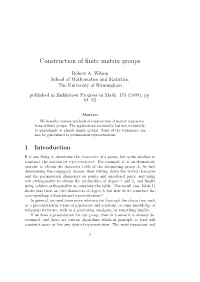 Construction of Finite Matrix Groups