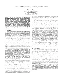 Embedded Programming for Computer Scientists