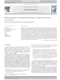 Measuring Progress in the Degrowth Transition to a Steady State Economy