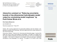 Reducing Uncertainty Bounds of Two-Dimensional Hydrodynamic Model Output by Constraining Model Roughness” by Punit Kumar Bhola Et Al