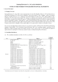 Samsung Electronics Co., Ltd. and Its Subsidiaries NOTES to THE