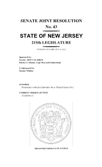 SENATE JOINT RESOLUTION No. 43 STATE