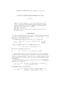 A NOTE on GENERALIZED INTERIORS of SETS Let X Be A