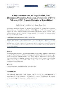 ﻿A Replacement Name for Dayus Gerken, 2001 (Crustacea