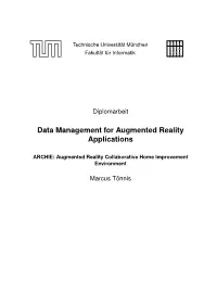Data Management for Augmented Reality Applications