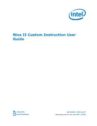 Nios II Custom Instruction User Guide