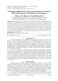 On Desktop Application for Some Selected Methods in Ordinary Differential Equations and Optimization Techniques