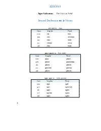 Second Declension Er, Ir Nouns LESSON II