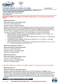 STEWARDS SUMMARY of JUDICIAL OUTCOMES Document 42 Page