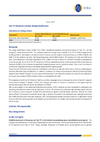 Sun TV Network Limited: Rating Reaffirmed Summary of Rating Action