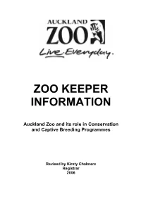 Zoo Keeper Information