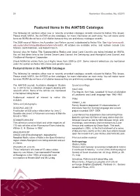 Featured Items in the AIATSIS Catalogue