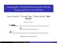 Hasenjaeger's Electromechanical Small Universal Turing Machine Is
