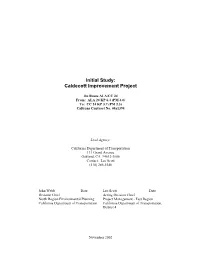 Initial Study: Caldecott Improvement Project