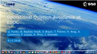 Operational Collision Avoidance at ESOC