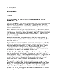 12 January 2014 MEDIA RELEASE to Editors RECORD NUMBER OF