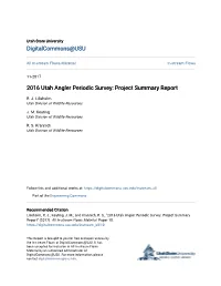 2016 Utah Angler Periodic Survey: Project Summary Report