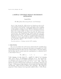 A Simple Censored Median Regression Estimator