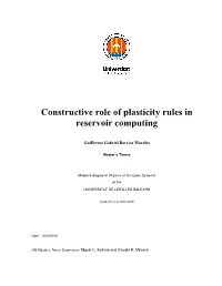Constructive Role of Plasticity Rules in Reservoir Computing