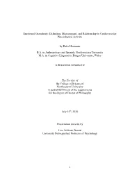 Emotional Granularity: Definition, Measurement, and Relationship to Cardiovascular Physiological Activity