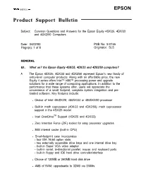 Equity 4SX/25, 4DX/33 and 4DX2/50 Computers