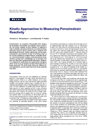 Kinetic Approaches to Measuring Peroxiredoxin Reactivity