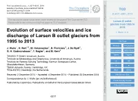 Larsen B Outlet Glaciers from 1995 to 2013 Title Page Abstract Introduction J