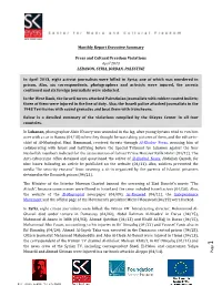 P Age1 Monthly Report Executive Summary Press and Cultural
