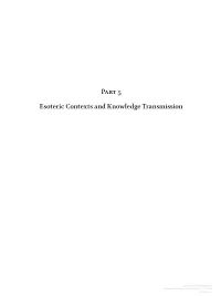 Part 5 Esoteric Contexts and Knowledge Transmission