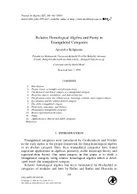 Relative Homological Algebra and Purity in Triangulated Categories