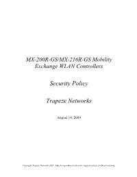 Security Policy Trapeze Networks