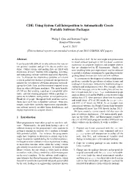 Using System Call Interposition to Automatically Create Portable Software Packages