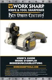 Work Sharp WSKTS-KO Ken Onion User Manual