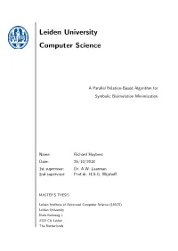 A Parallel Relation-Based Algorithm for Symbolic Bisimulation Minimization