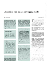 Choosing the Right Method for Wrapping Pallets